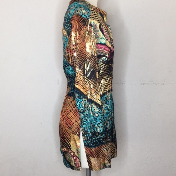 Poeme By Citron Button Down Shirt Tunic M - Picture 3 of 5